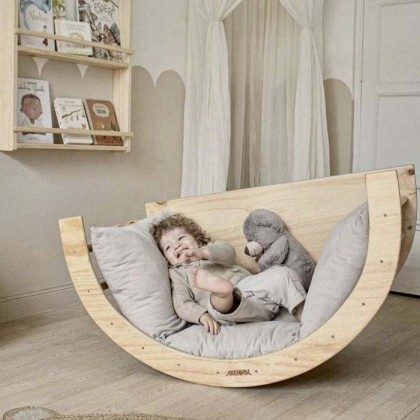 سرير هزاز للأطفال مصنوع من الخشب متعدد الإستخدامات 10*1 